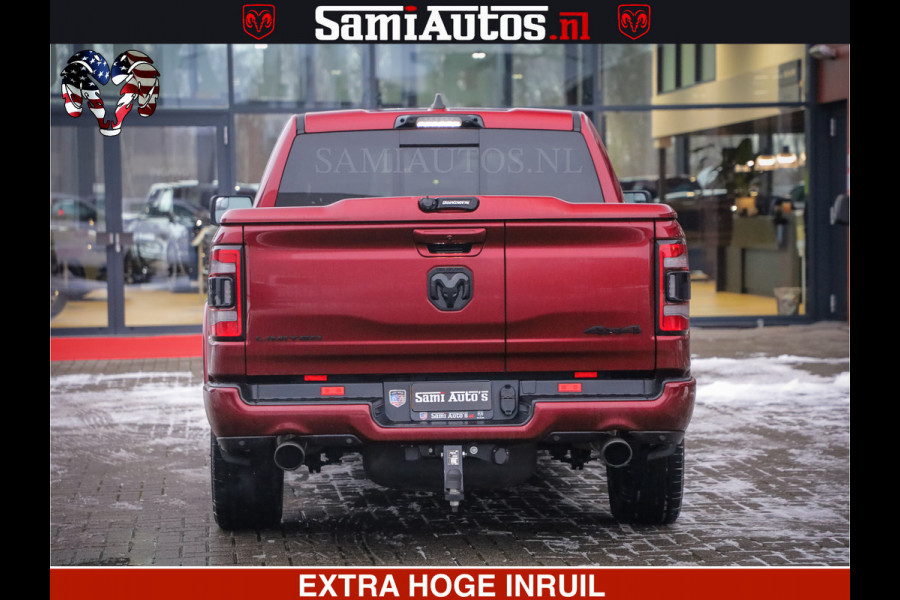 Dodge Ram 1500 LIMITED SPORT 5.7 V8 HEMI 402 PK | MEEST VOLLE EN LUXE UITVOERING | PRACHTIGE DELMONICO RED PEARL | CREW CAB 5 PERSOONS | DUBBELE CABINE DC | MEEST ROYALE EN COMFORTABELE BEDRIJFSAUTO | HEAD-UP | LUCHTVERING | RONDOM CAMERA | MWK KLEP | PANORAMA DAK |