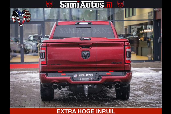 Dodge Ram 1500 LIMITED SPORT 5.7 V8 HEMI 402 PK | MEEST VOLLE EN LUXE UITVOERING | PRACHTIGE DELMONICO RED PEARL | CREW CAB 5 PERSOONS | DUBBELE CABINE DC | MEEST ROYALE EN COMFORTABELE BEDRIJFSAUTO | HEAD-UP | LUCHTVERING | RONDOM CAMERA | MWK KLEP | PANORAMA DAK |