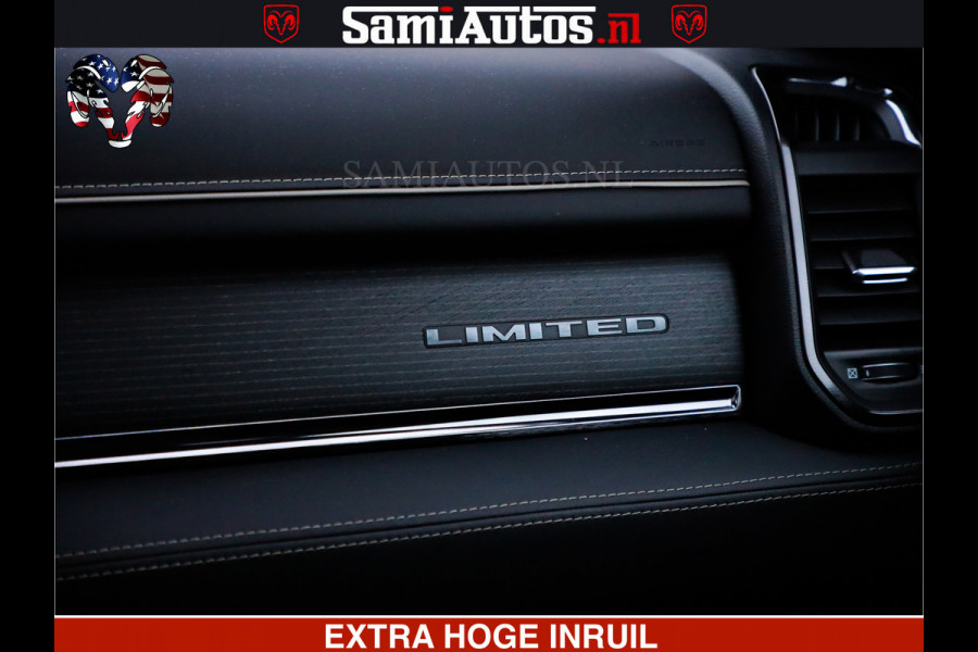 Dodge Ram 1500 LIMITED SPORT 5.7 V8 HEMI 402 PK | MEEST VOLLE EN LUXE UITVOERING | PRACHTIGE DELMONICO RED PEARL | CREW CAB 5 PERSOONS | DUBBELE CABINE DC | MEEST ROYALE EN COMFORTABELE BEDRIJFSAUTO | HEAD-UP | LUCHTVERING | RONDOM CAMERA | MWK KLEP | PANORAMA DAK |