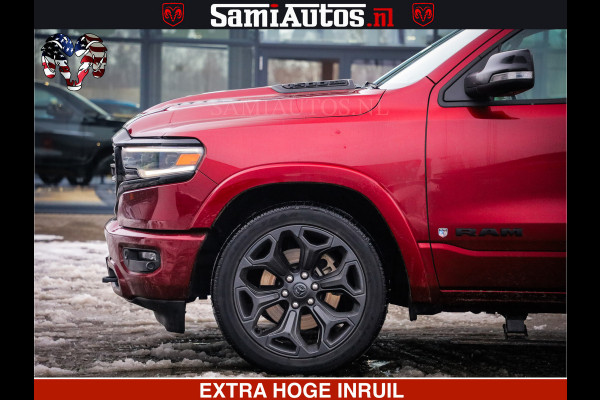 Dodge Ram 1500 LIMITED SPORT 5.7 V8 HEMI 402 PK | MEEST VOLLE EN LUXE UITVOERING | PRACHTIGE DELMONICO RED PEARL | CREW CAB 5 PERSOONS | DUBBELE CABINE DC | MEEST ROYALE EN COMFORTABELE BEDRIJFSAUTO | HEAD-UP | LUCHTVERING | RONDOM CAMERA | MWK KLEP | PANORAMA DAK |