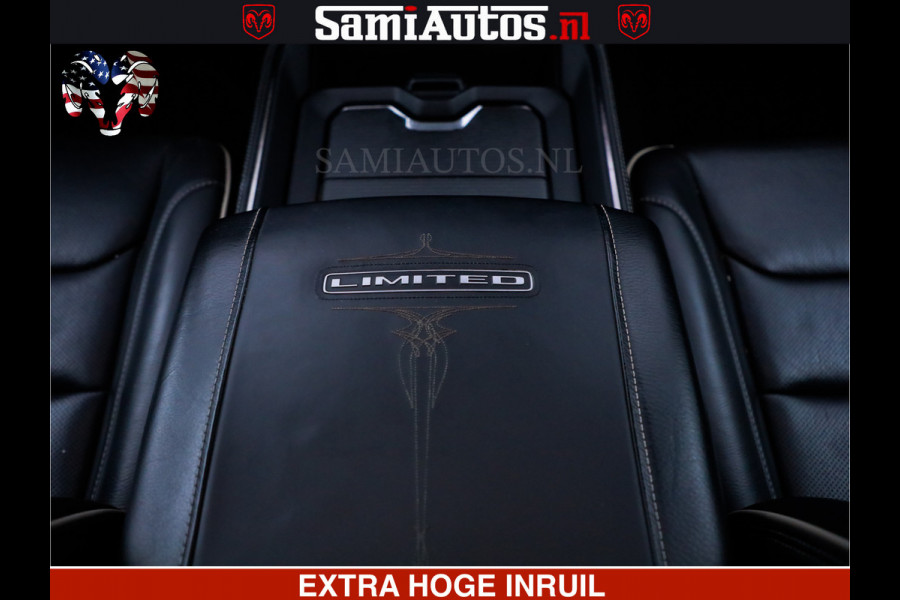 Dodge Ram 1500 LIMITED SPORT 5.7 V8 HEMI 402 PK | MEEST VOLLE EN LUXE UITVOERING | PRACHTIGE DELMONICO RED PEARL | CREW CAB 5 PERSOONS | DUBBELE CABINE DC | MEEST ROYALE EN COMFORTABELE BEDRIJFSAUTO | HEAD-UP | LUCHTVERING | RONDOM CAMERA | MWK KLEP | PANORAMA DAK |