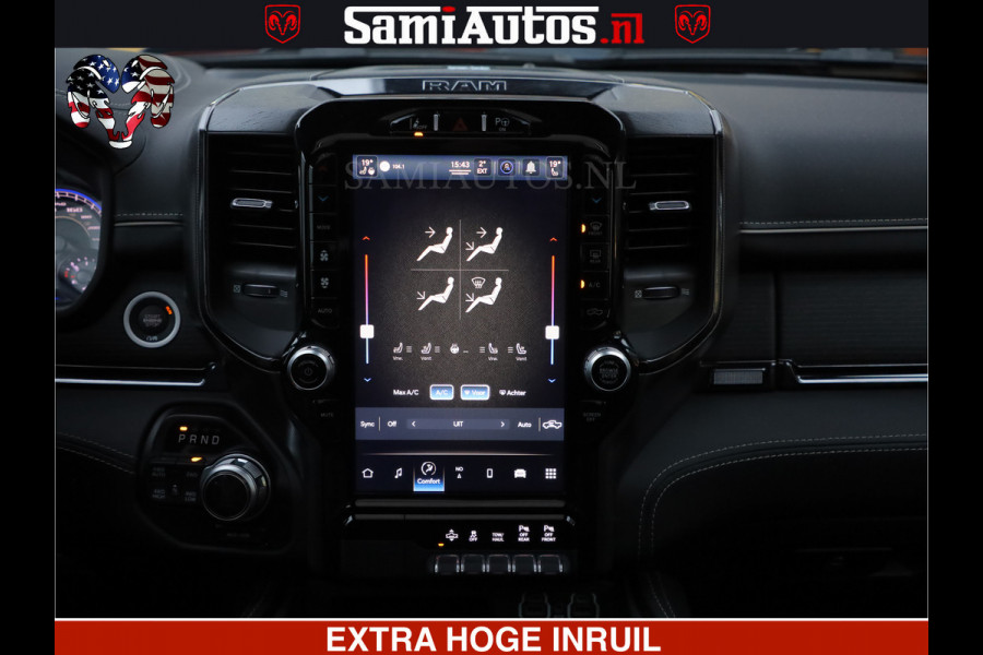 Dodge Ram 1500 LIMITED SPORT 5.7 V8 HEMI 402 PK | MEEST VOLLE EN LUXE UITVOERING | PRACHTIGE DELMONICO RED PEARL | CREW CAB 5 PERSOONS | DUBBELE CABINE DC | MEEST ROYALE EN COMFORTABELE BEDRIJFSAUTO | HEAD-UP | LUCHTVERING | RONDOM CAMERA | MWK KLEP | PANORAMA DAK |