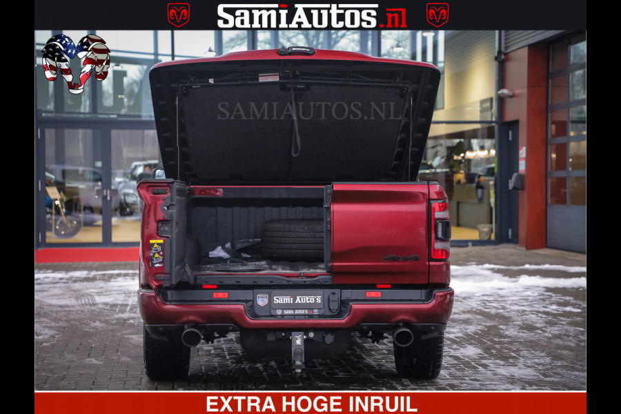 Dodge Ram 1500 LIMITED SPORT 5.7 V8 HEMI 402 PK | MEEST VOLLE EN LUXE UITVOERING | PRACHTIGE DELMONICO RED PEARL | CREW CAB 5 PERSOONS | DUBBELE CABINE DC | MEEST ROYALE EN COMFORTABELE BEDRIJFSAUTO | HEAD-UP | LUCHTVERING | RONDOM CAMERA | MWK KLEP | PANORAMA DAK |