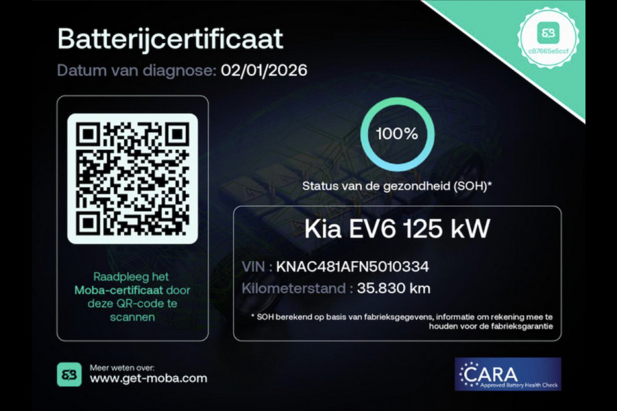 Kia Ev6 GT-Line 77.4 kWh 100% SOH (WORDT VERWACHT)