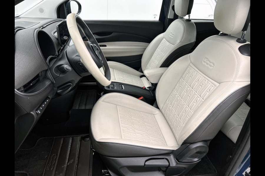 Fiat 500E CABRIO La Prima 87Kw / 42 kWh / Leder / Pdc+Camera / Navigatie / Airco-ecc. / 100% Electrisch,100%Stijlvol / Apk 11-2026