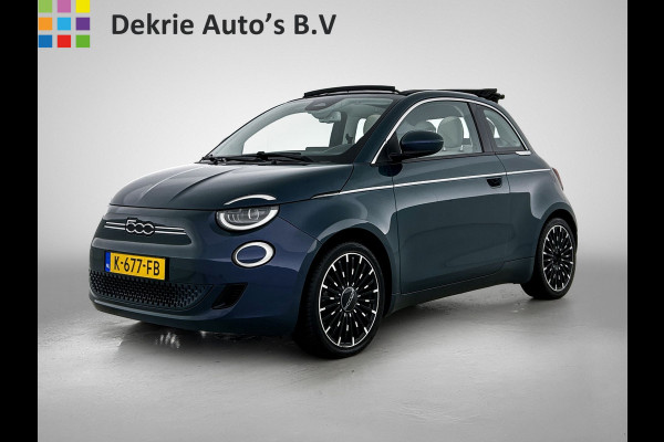 Fiat 500E CABRIO La Prima 87Kw / 42 kWh / Leder / Pdc+Camera / Navigatie / Airco-ecc. / 100% Electrisch,100%Stijlvol / Apk 11-2026