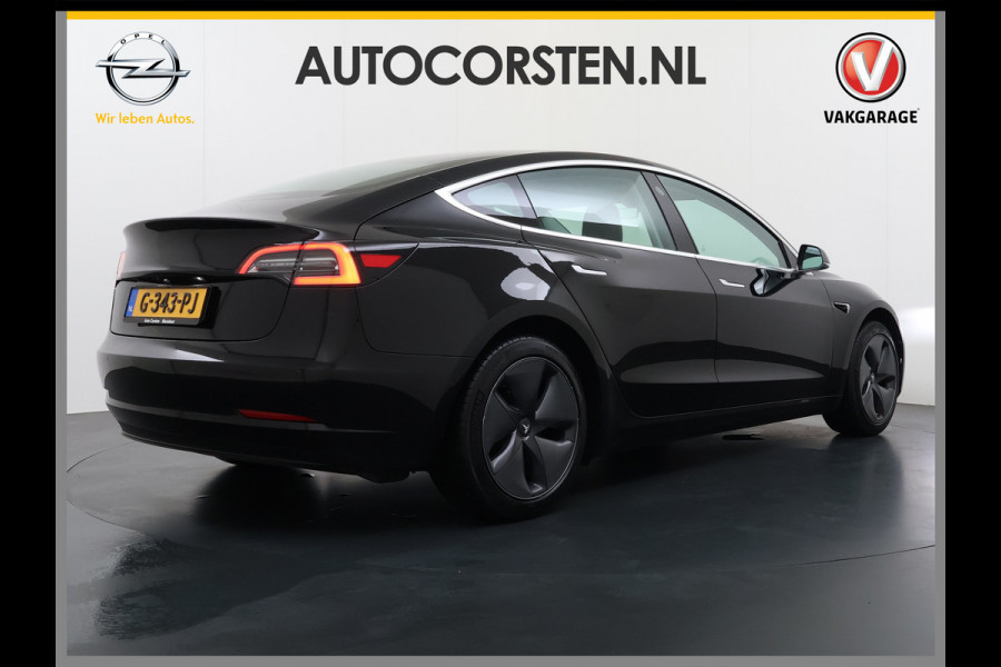 Tesla Model 3 RWD Plus 325PK Lmv 18" AutoPilot Leder Panoramadak Adaptive-Cruise Camera's Elektr.-Stuur+Stoelen+Spiegels+Geheugen+Easy-Entry+V Navi LED ACC DAB Voorverwarmen interieur via App Keyless One-Pedal-Drive Origineel Nederlandse Auto