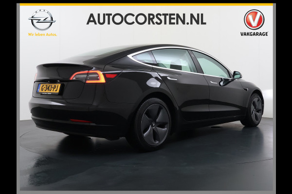 Tesla Model 3 RWD Plus 325PK Lmv 18" AutoPilot Leder Panoramadak Adaptive-Cruise Camera's Elektr.-Stuur+Stoelen+Spiegels+Geheugen+Easy-Entry+V Navi LED ACC DAB Voorverwarmen interieur via App Keyless One-Pedal-Drive Origineel Nederlandse Auto