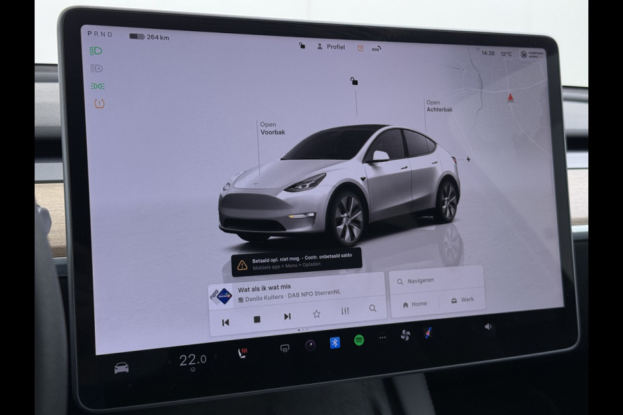 Tesla Model Y Long Range AWD 75kWh Trekhaak SOH 91% Warmtepomp Autopilot Leder Panoramadak Elektr.Stuur+Stoel+Verwarmd Navi Ecc Premium Audio  4WD Camera's Elektr.AchterKlep Parkeer Assistent Sentry-Mode Bluetooth Dodehoek detector Connected services AMD-Ryzen Processor™ 1e Eigenaar 1.600kg Trekvermogen Origineel Nederlandse Auto Garantie op Batterij en Motor tot 29-6-2030 max. 192.000km