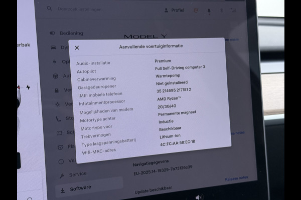 Tesla Model Y Long Range AWD 75kWh Trekhaak SOH 91% Warmtepomp Autopilot Leder Panoramadak Elektr.Stuur+Stoel+Verwarmd Navi Ecc Premium Audio  4WD Camera's Elektr.AchterKlep Parkeer Assistent Sentry-Mode Bluetooth Dodehoek detector Connected services AMD-Ryzen Processor™ 1e Eigenaar 1.600kg Trekvermogen Origineel Nederlandse Auto Garantie op Batterij en Motor tot 29-6-2030 max. 192.000km