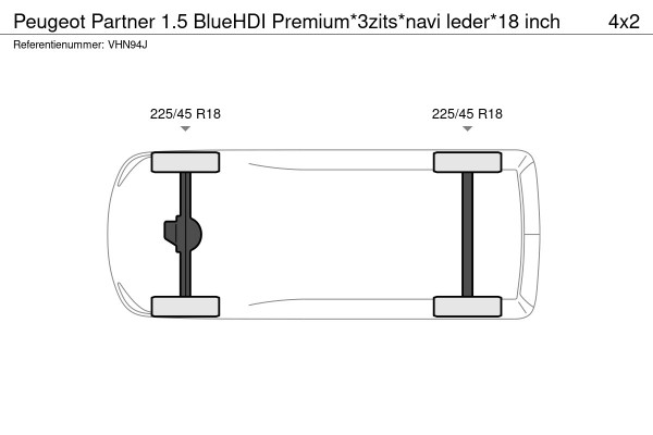 Peugeot Partner 1.5 BlueHDI Premium*3zits*navi leder*18 inch