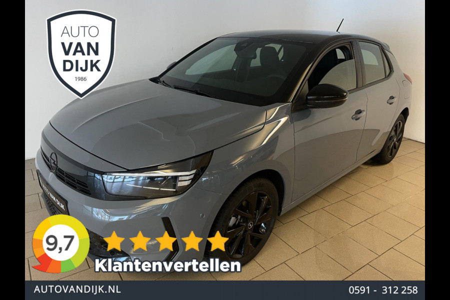 Opel Corsa 1.2 Turbo Hybrid GS AUTOMAAT AIRCO NAVI CRUISE BLUETOOTH APPLE CARPLAY ELEK RAMEN CENT VERG VELGEN ZWART DAK NIEUWSTAAT