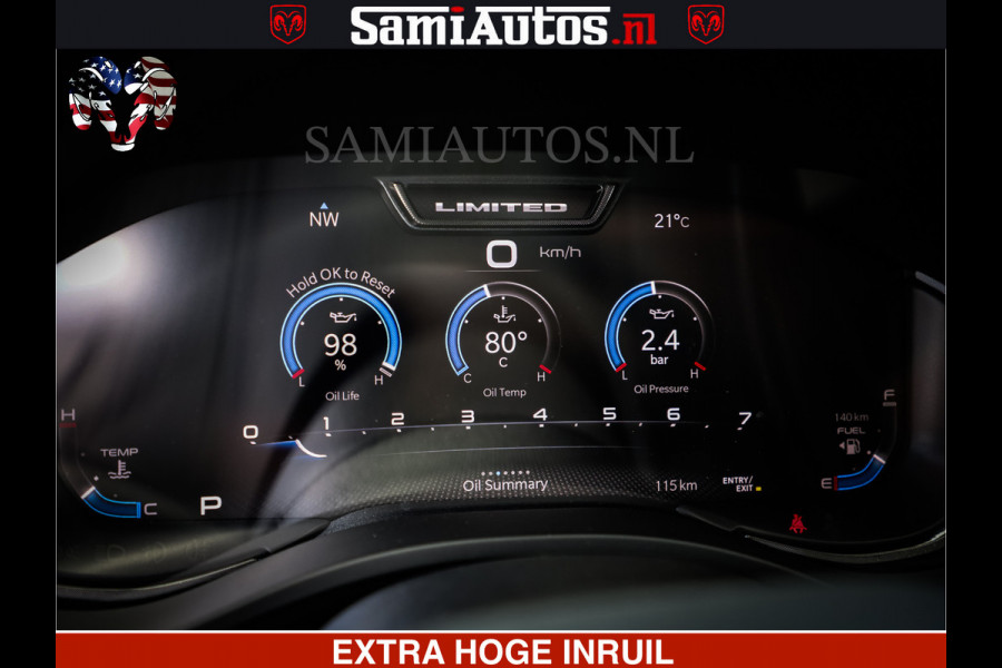 Dodge Ram 1500 Limited Night | 5.7 V8 Hemi Full Option | Comfortabele Dubbele Cabine met Royale 5 Zitplaatsen | De Meest Luxe en Volle Pick-Up in zijn Klasse | BPM vrij | Nu Leverbaar uit Voorraad | Voorraad Nr v45lpr