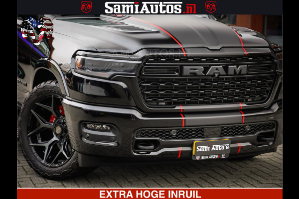 Dodge Ram 1500 Limited Night H.O 540HP 706Nm | Massage + Full Option | De Meest Luxe en Volle Pick-Up in zijn Klasse | Comfortabele Dubbele Cabine met Royale 5 Zitplaatsen | BPM vrij | Nu Leverbaar uit Voorraad | Voorraad Nr 2334 - 5409