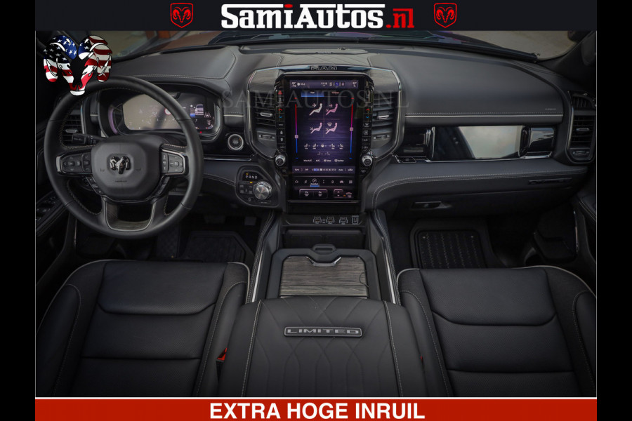 Dodge Ram 1500 Limited Night H.O 540HP 706Nm | Massage + Full Option | De Meest Luxe en Volle Pick-Up in zijn Klasse | Comfortabele Dubbele Cabine met Royale 5 Zitplaatsen | BPM vrij | Nu Leverbaar uit Voorraad | Voorraad Nr 2348 - 5158