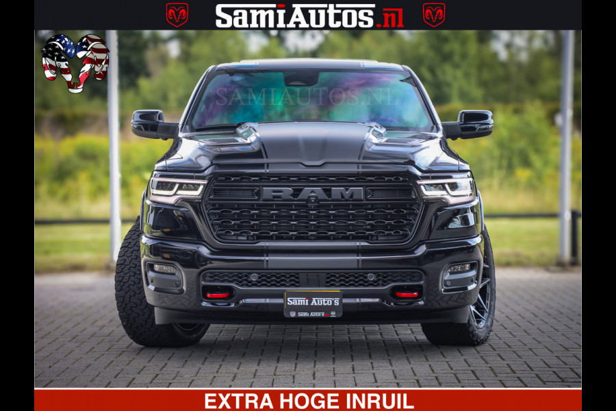 Dodge Ram 1500 Limited Night H.O 540HP 706Nm | Massage + Full Option | De Meest Luxe en Volle Pick-Up in zijn Klasse | Comfortabele Dubbele Cabine met Royale 5 Zitplaatsen | BPM vrij | Nu Leverbaar uit Voorraad | Voorraad Nr 2348 - 5158