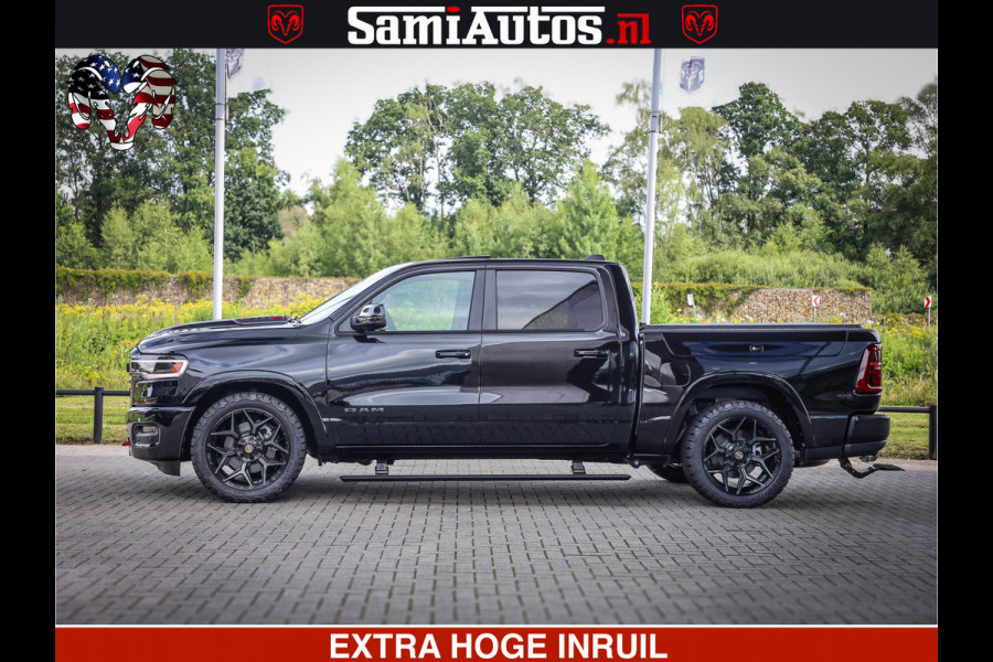 Dodge Ram 1500 Limited Night H.O 540HP 706Nm | Massage + Full Option | De Meest Luxe en Volle Pick-Up in zijn Klasse | Comfortabele Dubbele Cabine met Royale 5 Zitplaatsen | BPM vrij | Nu Leverbaar uit Voorraad | Voorraad Nr 2348 - 5158