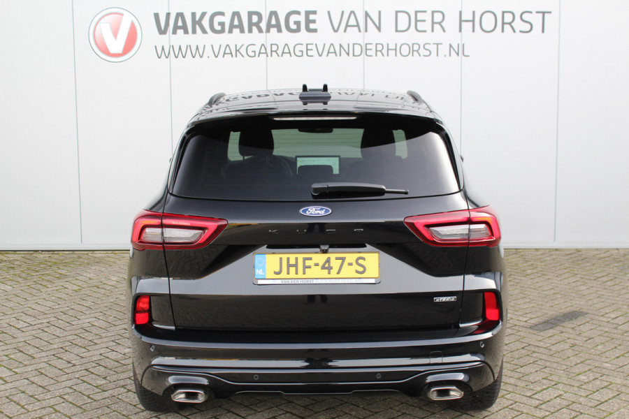 Ford Kuga 2.5-243pk PHEV ST-Line X. Trekgewicht 2.100kg. Nieuw Model ! Van €. 54.937,- voor €. 43.735,- Trekgewicht van 2.100kg ! Elektr. panodak., elektr. trekhaak, stoel-, stuur- en voorraamverw., 360gr. Camera, HUD, AppleCarplay/Androidauto, Elektr. verstelb. comfortstoelen, LED verl.
