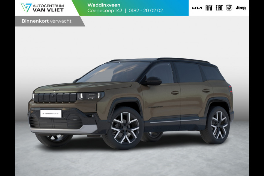 Jeep Compass First Edition 74 kWh | Adapt. Cruise | Camera | Carplay | 20" | Elektr. A-Klep | Navi | Winter Pack | Schuif/Kanteldak | Premium Pack | Conv. Pack | Warmtepomp