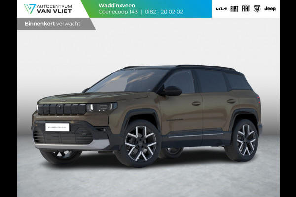 Jeep Compass First Edition 74 kWh | Adapt. Cruise | Camera | Carplay | 20" | Elektr. A-Klep | Navi | Winter Pack | Schuif/Kanteldak | Premium Pack | Conv. Pack | Warmtepomp