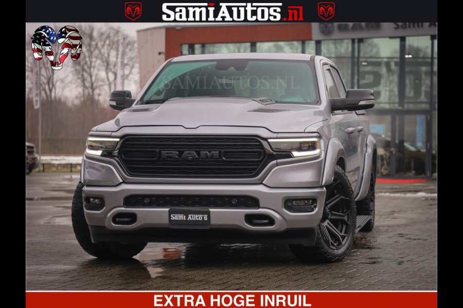 Dodge Ram HULK PACK | LIMITED SPORT | 5.7 V8 HEMI | FEUL WHEELS MAT BLACK | BOM VOL | CREW CAB 5 PERSOONS | DUBBELE CABINE DC | GRIJS KENTEKEN | SFEERVERLICHTING | HUD | LICHTVERING | PANODAK | FULL LED |