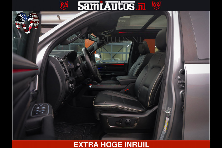 Dodge Ram HULK PACK | LIMITED SPORT | 5.7 V8 HEMI | FEUL WHEELS MAT BLACK | BOM VOL | CREW CAB 5 PERSOONS | DUBBELE CABINE DC | GRIJS KENTEKEN | SFEERVERLICHTING | HUD | LICHTVERING | PANODAK | FULL LED |