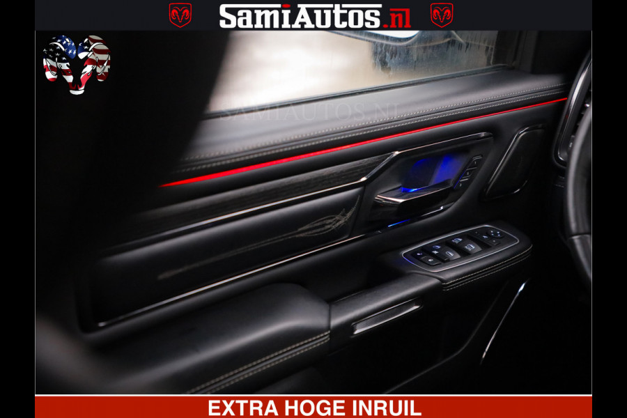 Dodge Ram HULK PACK | LIMITED SPORT | 5.7 V8 HEMI | FEUL WHEELS MAT BLACK | BOM VOL | CREW CAB 5 PERSOONS | DUBBELE CABINE DC | GRIJS KENTEKEN | SFEERVERLICHTING | HUD | LICHTVERING | PANODAK | FULL LED |