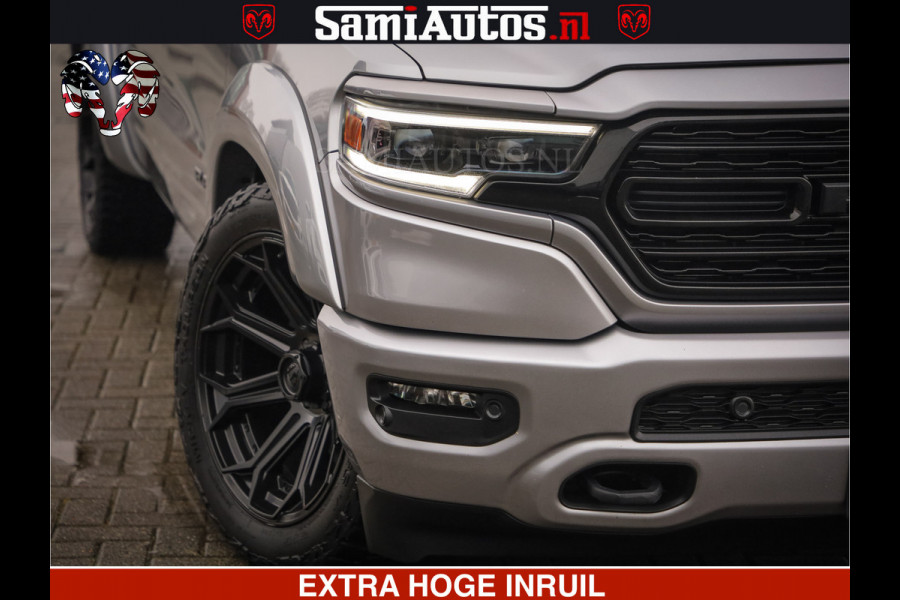 Dodge Ram HULK PACK | LIMITED SPORT | 5.7 V8 HEMI | FEUL WHEELS MAT BLACK | BOM VOL | CREW CAB 5 PERSOONS | DUBBELE CABINE DC | GRIJS KENTEKEN | SFEERVERLICHTING | HUD | LICHTVERING | PANODAK | FULL LED |