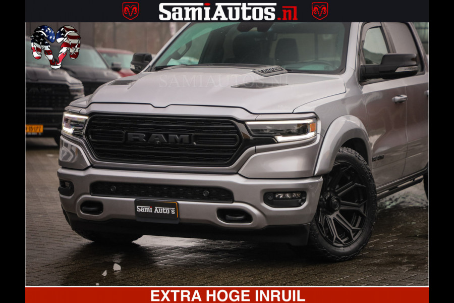 Dodge Ram HULK PACK | LIMITED SPORT | 5.7 V8 HEMI | FEUL WHEELS MAT BLACK | BOM VOL | CREW CAB 5 PERSOONS | DUBBELE CABINE DC | GRIJS KENTEKEN | SFEERVERLICHTING | HUD | LICHTVERING | PANODAK | FULL LED |