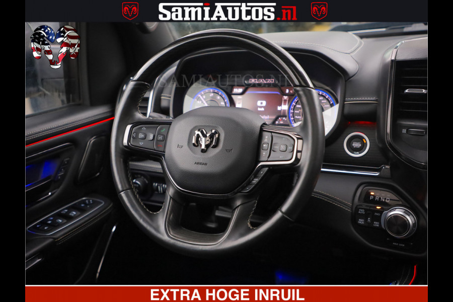 Dodge Ram HULK PACK | LIMITED SPORT | 5.7 V8 HEMI | FEUL WHEELS MAT BLACK | BOM VOL | CREW CAB 5 PERSOONS | DUBBELE CABINE DC | GRIJS KENTEKEN | SFEERVERLICHTING | HUD | LICHTVERING | PANODAK | FULL LED |