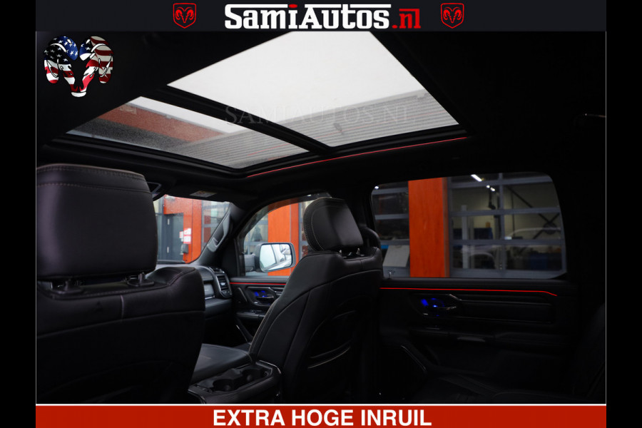Dodge Ram HULK PACK | LIMITED SPORT | 5.7 V8 HEMI | FEUL WHEELS MAT BLACK | BOM VOL | CREW CAB 5 PERSOONS | DUBBELE CABINE DC | GRIJS KENTEKEN | SFEERVERLICHTING | HUD | LICHTVERING | PANODAK | FULL LED |