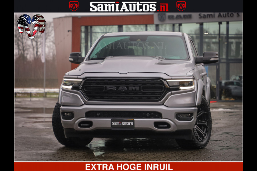 Dodge Ram HULK PACK | LIMITED SPORT | 5.7 V8 HEMI | FEUL WHEELS MAT BLACK | BOM VOL | CREW CAB 5 PERSOONS | DUBBELE CABINE DC | GRIJS KENTEKEN | SFEERVERLICHTING | HUD | LICHTVERING | PANODAK | FULL LED |