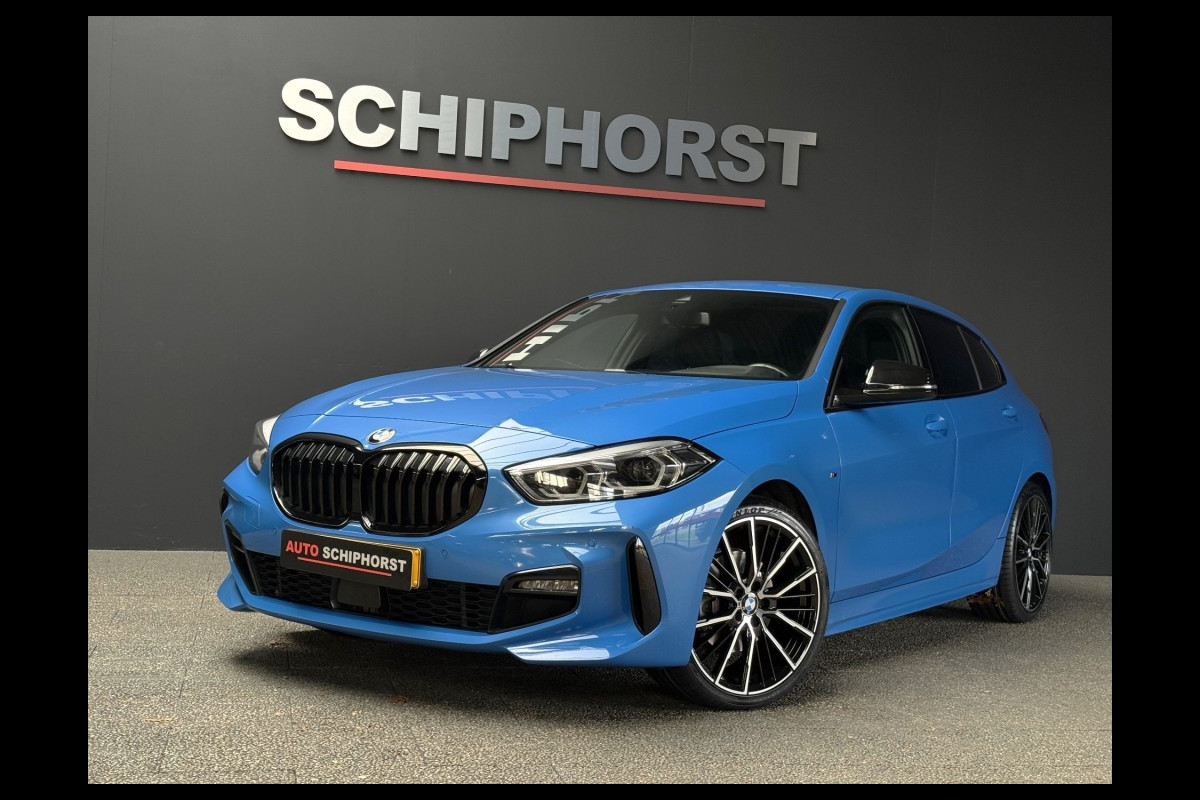 BMW 1-serie 118i M-Sport vol Leer 19 inch Bovag garantie Apple Carplay Misano bleu