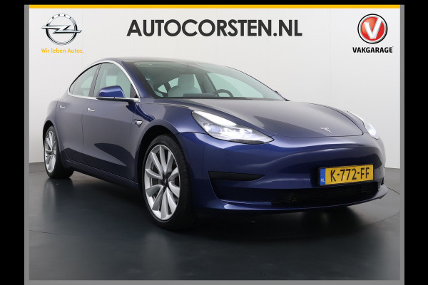Tesla Model 3 RWD Plus 325PK SOH 91% Lmv 19" Ivoor kleurig Leder 3 AutoPilot Panoramadak Adaptive.Cruise Camera's Elektr.Stuur+Stoelen+Spiegel Navi Ecc Led ACC DAB Voorverwarmen en Keyless via App One-Pedal-Drive 1e Eigenaar Origineel Nederlandse Auto