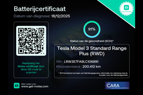 Tesla Model 3 RWD Plus 325PK SOH 91% Lmv 19" Ivoor kleurig Leder 3 AutoPilot Panoramadak Adaptive.Cruise Camera's Elektr.Stuur+Stoelen+Spiegel Navi Ecc Led ACC DAB Voorverwarmen en Keyless via App One-Pedal-Drive 1e Eigenaar Origineel Nederlandse Auto
