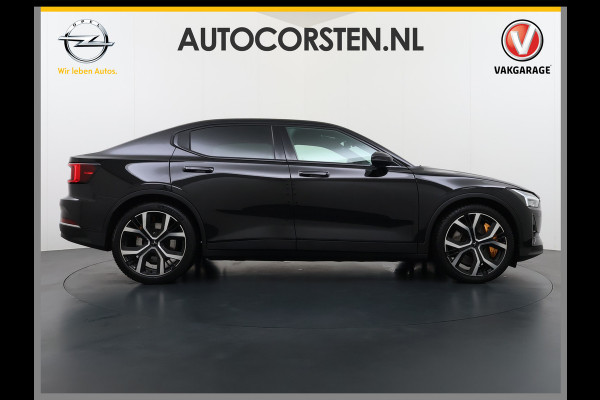Polestar 2 PERFORMANCE LR AWD 78kWh Adap.Cruise Panoramadak Harman&Kardon® Leder-Alcantara Navi Ecc Apple Carplay Android Auto 360°Camera D SOH 91% 4WD Stuur-Stoel-Achterbankverwarming Elek.Achterklep Privacy Glas Lmv 20" Led Dodehoekdetectie Rijstrooksensor Wifi 1e Eigenaar Origineel Nederlandse Auto