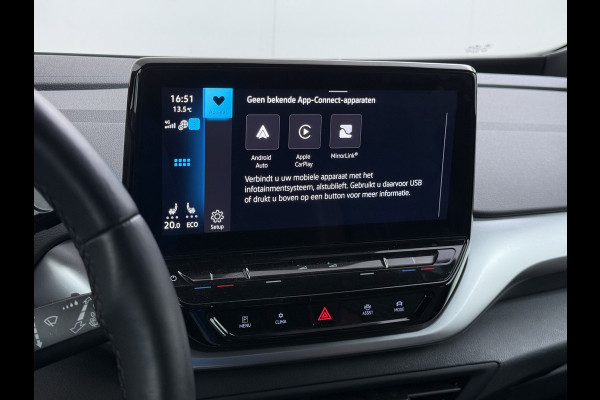 Volkswagen ID.4 204PK First 77kWh SOH 90% Leer/Alcantara Adap.Cruise Camera Apple Carplay Android Navi Ecc Pdc-a+v Lmv 20" Stoel+Stuurverwarming Led Bordherkenning Voor-Klimatisering Semi-Autopilot App-Connect E-sound Front-Assist Origineel Nederlandse Auto