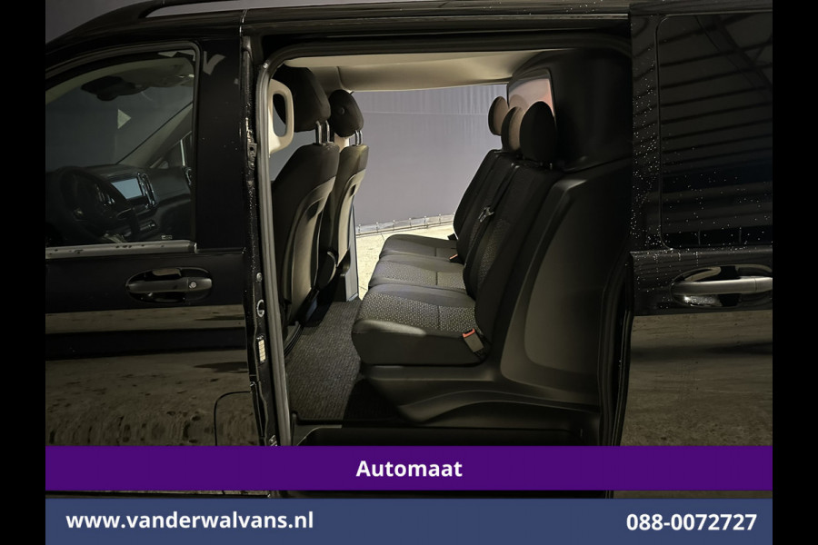 Mercedes-Benz Vito 116 CDI 164pk 9G-Tronic Automaat L2H1 Dubbele Cabine Fabrieksgarantie Euro6 Airco | 2x zijdeur | 5-Zits | 360 graden Camera | Na LED, LM velgen, 2500kg Trekhaak, Adaptieve Cruisecontrol, Parkeersensoren, Isofix, MBUX