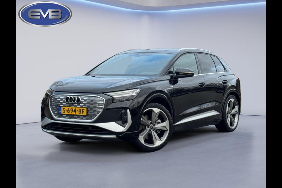 Audi Q4 e-tron 40 S 300 pk edition 77 kWh, SOH 92,5 %, 1 e eigenaar, 2 X S line, 21 ", Electrische trekhaak, NL auto met nap