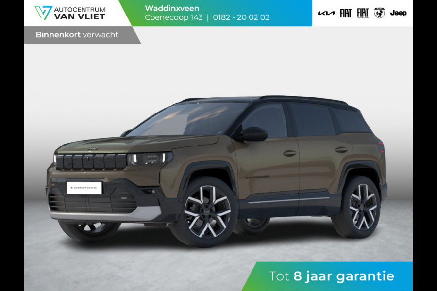 Jeep Compass First Edition 74 kWh | Adapt. Cruise | Camera | Carplay | 20" | Elektr. A-Klep | Navi | Winter Pack | Schuif/Kanteldak | Premium Pack | Conv. Pack | Warmtepomp