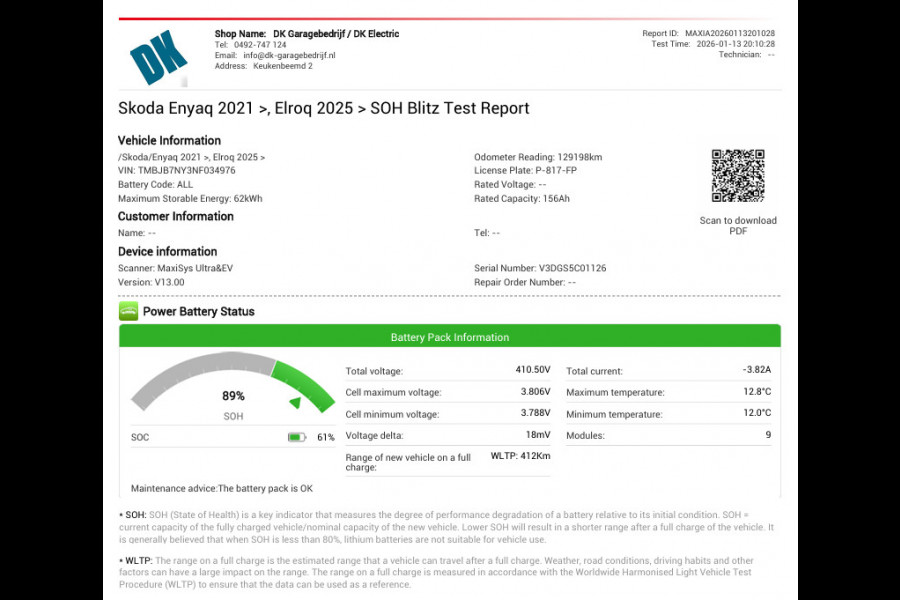 Škoda ENYAQ iV 60 Sportline|SOH 89%|AFN.TREKHAAK|KUIPSTOEL|CARPLAY/ANDROID|CAMERA|ACC|STOEL+STUURVERW.|IN.BTW|NL-AUTO|1e EIG.|NAP|