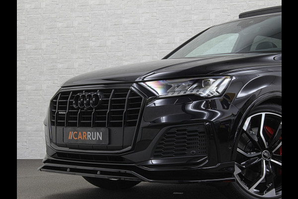 Audi Q7 55 TFSI e S-Line | Panorama | Leder | Luchtvering | LED-Matrix | Keyless-Go | 22 inch | Memory | Stoelverwarming V+A | Camera | Virtual-Cockpit | 3-Zone Clima | Draadloos Laden | Standkachel | Getint Glas |