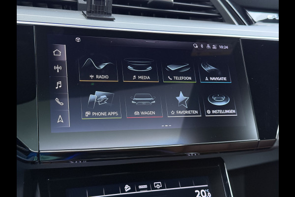 Audi e-tron 55 Quattro 95kWh 408PK Elektr.Leer+Verwarmd Pano-Dak Trekhaak Luchtvering Adap.Cruise Navi Ecc Stoelverwarming Business edition  SOH 93% LED Lmv Elek.Achterklep Privacy Glas Keyless Zwarte Hemel 1e Eigenaar 1.800KG Trekgewicht Zeer compleet! Volledig Dealer Onderhouden, net Beurt gehad bij Audi!