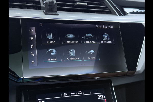 Audi e-tron 55 Quattro 95kWh 408PK Elektr.Leer+Verwarmd Pano-Dak Trekhaak Luchtvering Adap.Cruise Navi Ecc Stoelverwarming Business edition  SOH 93% LED Lmv Elek.Achterklep Privacy Glas Keyless Zwarte Hemel 1e Eigenaar 1.800KG Trekgewicht Zeer compleet! Volledig Dealer Onderhouden, net Beurt gehad bij Audi!