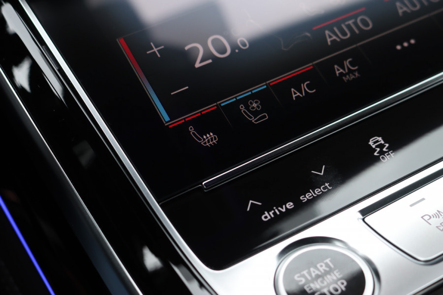 Audi A8 60 TFSI e Quattro S-Line | Luchtvering | ACC | Bang&Olufsen | Massage | Stoelventilatie | HUD | Zonnerollo's | Soft-Close | Hulppakket Tour + Plus | Voorklimatisering | Matrix-LED | Contourstoelen voor |