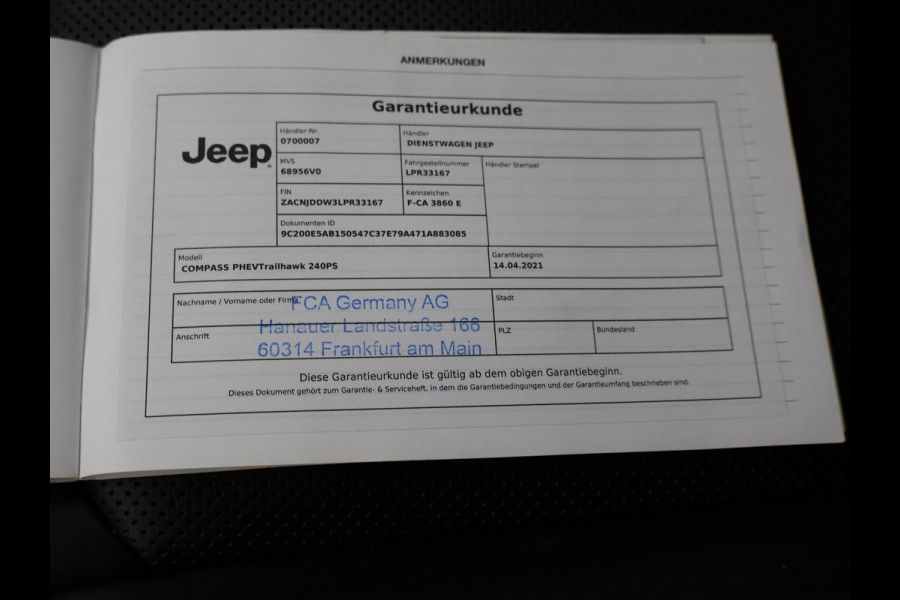 Jeep Compass 4xe 240 PK PLUG-IN HYBRID 4X4 TRAILHAWK + TREKHAAK | VOL LEDER | ALPINE | CARPLAY | DAB | STOEL/STUURWIELVERW.