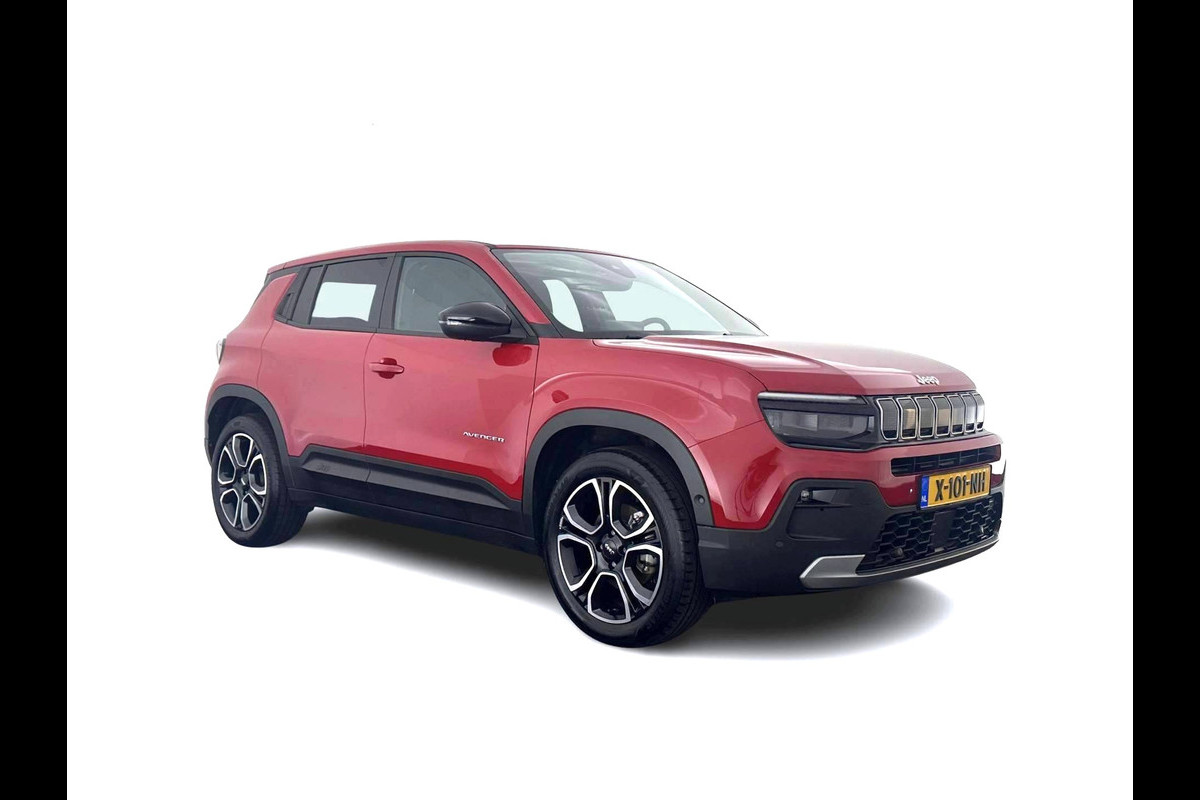 Jeep Avenger Summit 54 kWh [ 3-Fase ] {SOH-95%} (INCL-BTW) *HEATPUMP | LEATHER-MICROFIBRE | FULL-LED | ADAPTIVE-CRUISE | BLIND-SPOT | CAMERA | DIGI-COCKPIT | NAVI-FULLMAP | HEATED-COMFORTSEATS | ECC | AMBIENT-LIGHT | PDC | CARPLAY | CRUISE