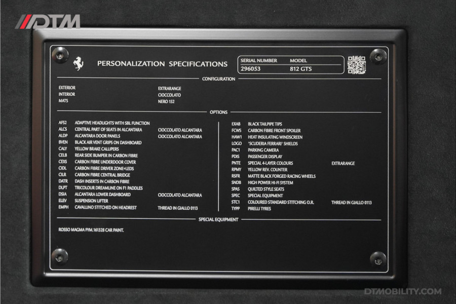 Ferrari 812 GTS 6.5 V12 HELE | Rosso Magma | Carbon | Lift | Passenger Display |