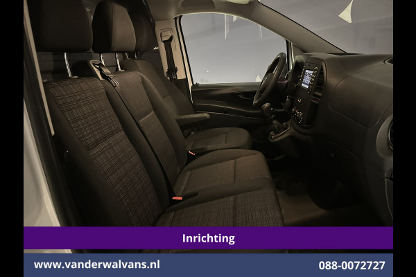 Mercedes-Benz Vito 114 CDI 136pk L2H1 Inrichting Euro6 Airco | Camera | LM velgen | Cruisecontrol | Trekhaak | Stoelverwarming Dakdragers, Parkeersensoren, Bijrijdersbank, Achterklep