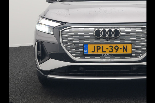 Audi Q4 e-tron 50 quattro S-Line 77 kWh 299pk Dealer O.H. Incl. BTW | Panodak | SOH 93,2% | Lederen Sportstoelen Verwarmd | 20"L.M  | Navigatie | Cruise Control | Virtual | DAB | Taifungrau Metallic |